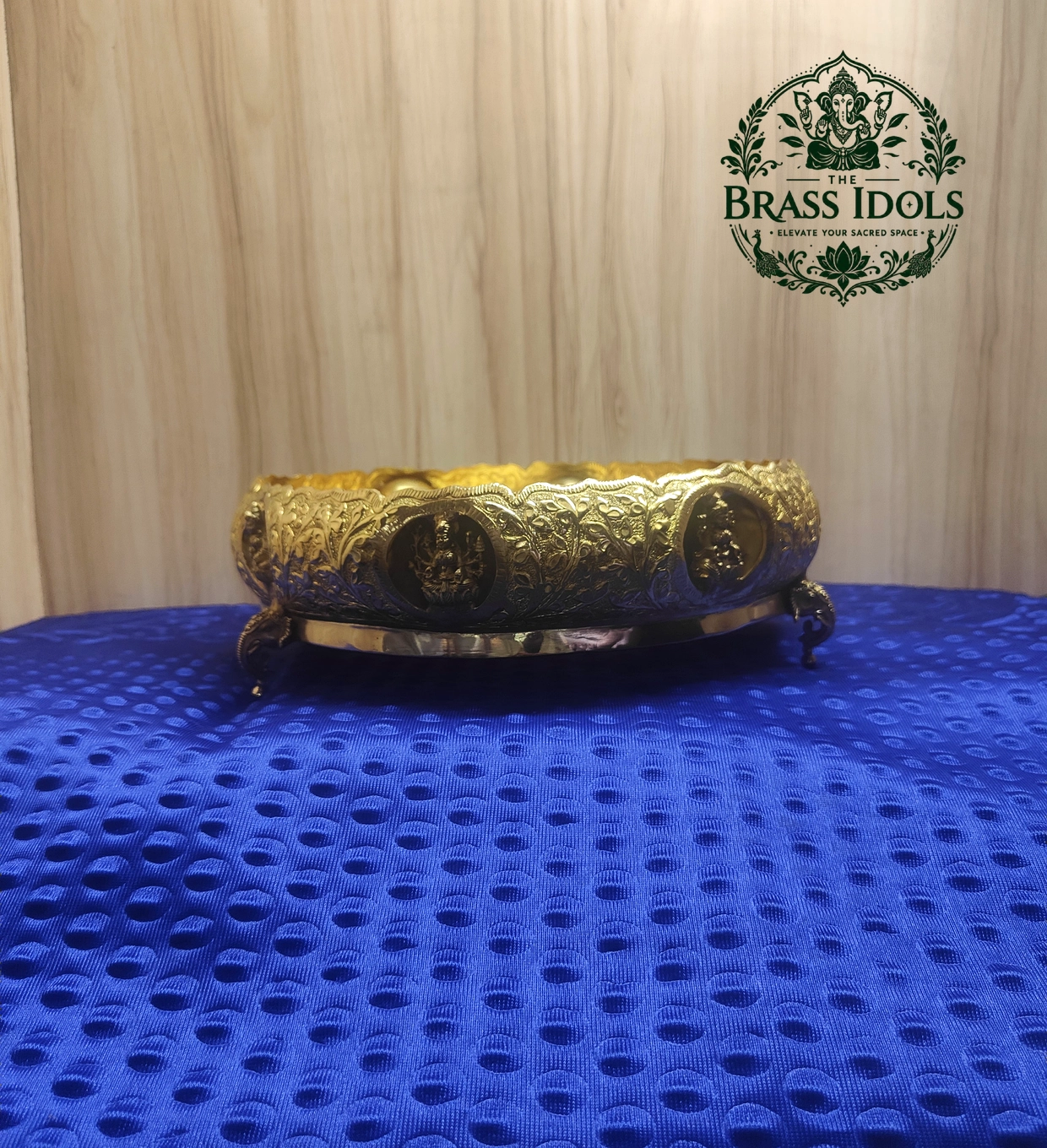 IMG20260828120529 Premium Brass Ashtalakshmi Urli 10 Inch - Image 1