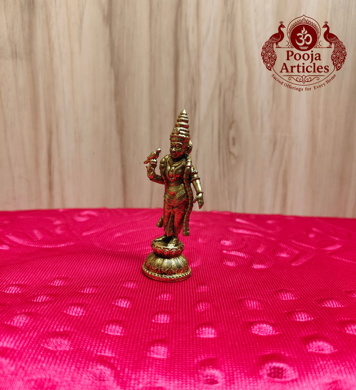 Premium_Brass_Meenakshi_Amman_Idol_2_9_Inch_3 Brass Arumuga Vilakku with Vel 7 Inch - Image 1