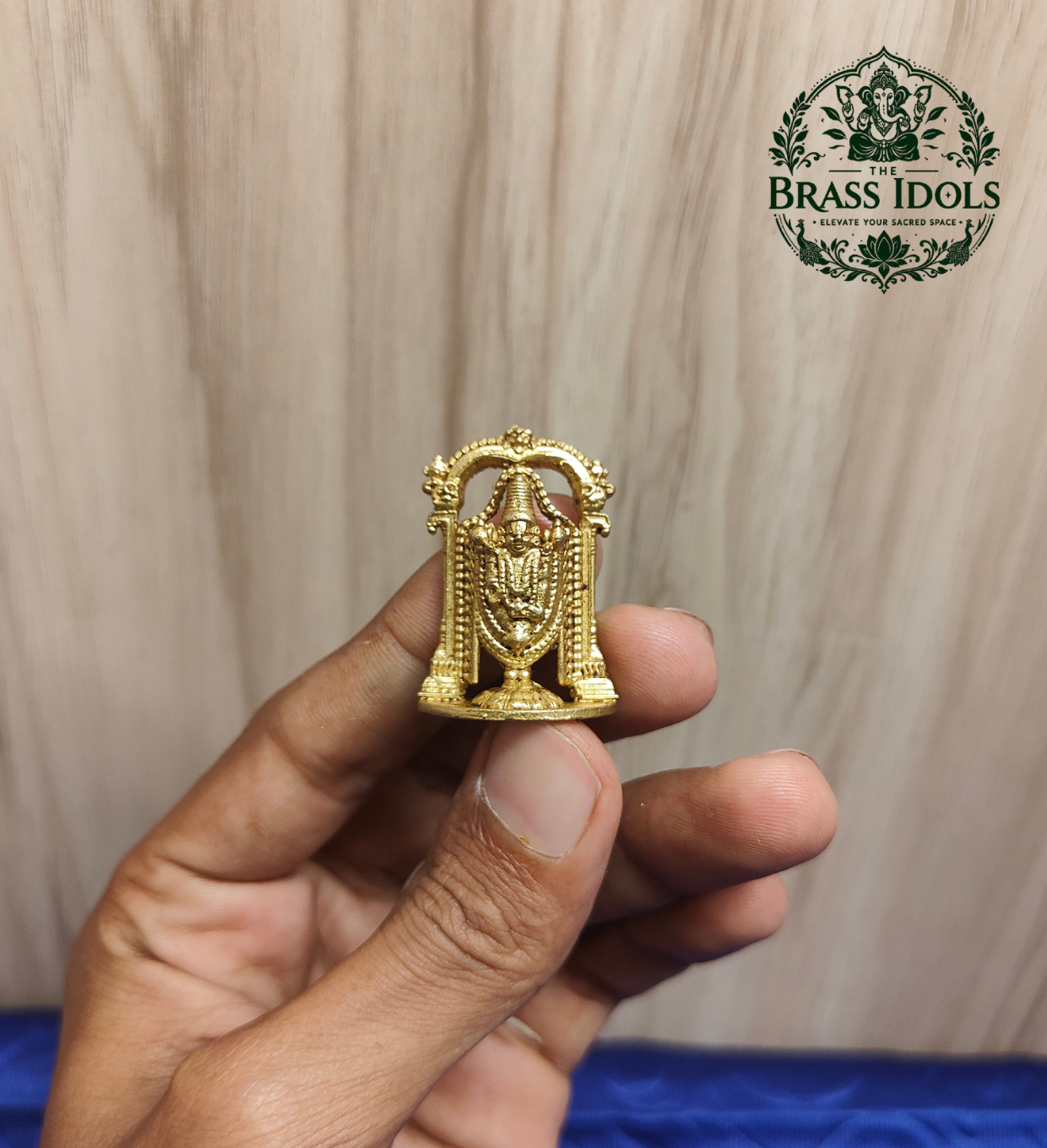 brass (10) Brass Miniature Lord Venkateswara Idol 1.3 Inch - Image 1
