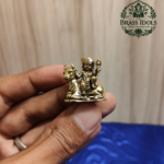 Brass Miniature Lord Krishna with Kamadhenu Cow 1 Inch