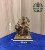Premium Brass Durga Devi Statue with Lion 4 Inch - Image 2