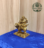 Premium Brass Durga Devi Statue with Lion 4 Inch - Image 4