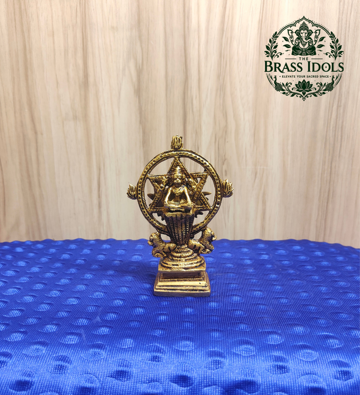 brass (45) Brass Chakrathalvar Statue 4.2 Inch - Image 1