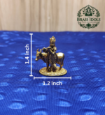 Premium Brass Krishna Statue with Cow 1.4 Inch - Image 2