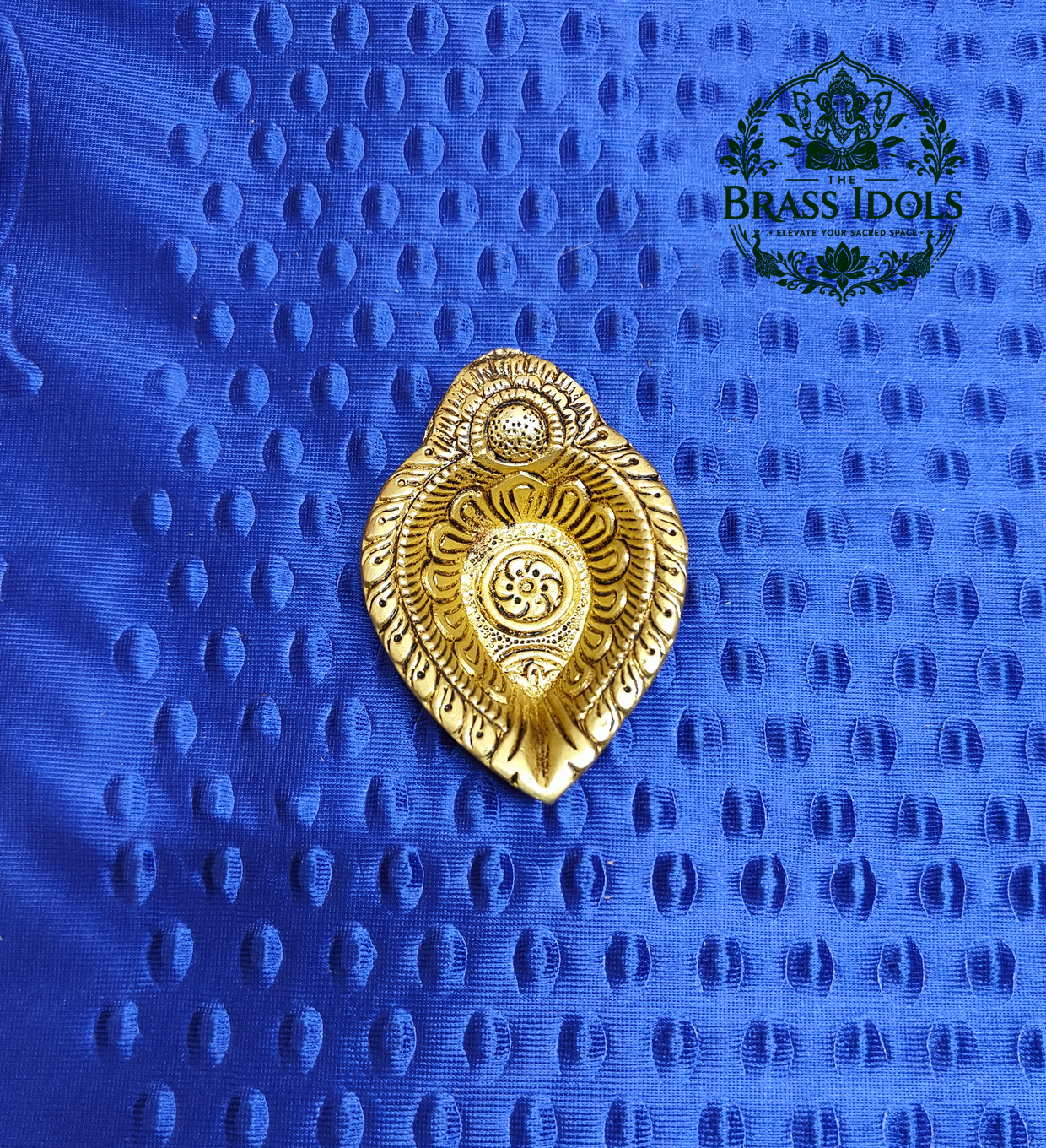 IMG20260915114441 Brass Leaf Shaped Diya 3.8 Inch - Image 1