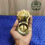 Brass Shell Shape KumKum Box 0.8 Inch
