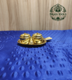 Brass Apple Shaped Haldi Kumkum Box 1.1 Inch - Image 3