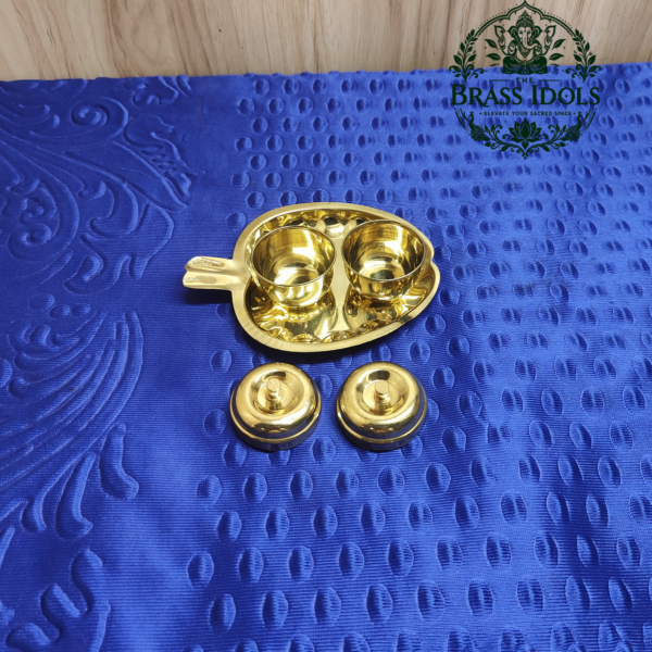 Brass Apple Shaped Haldi Kumkum Box 1.1 Inch