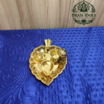 Brass Leaf-Shaped Pooja Set 1.5 Inch