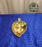 Brass Leaf-Shaped Pooja Set 1.5 Inch