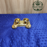 Brass Haldi Kumkum Holder Box with Lid and Base Tray 2.2 Inch
