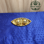 Brass Oval Two Cup Kumkum Box 1.6 Inch