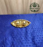 Brass Oval Two Cup Kumkum Box 1.6 Inch