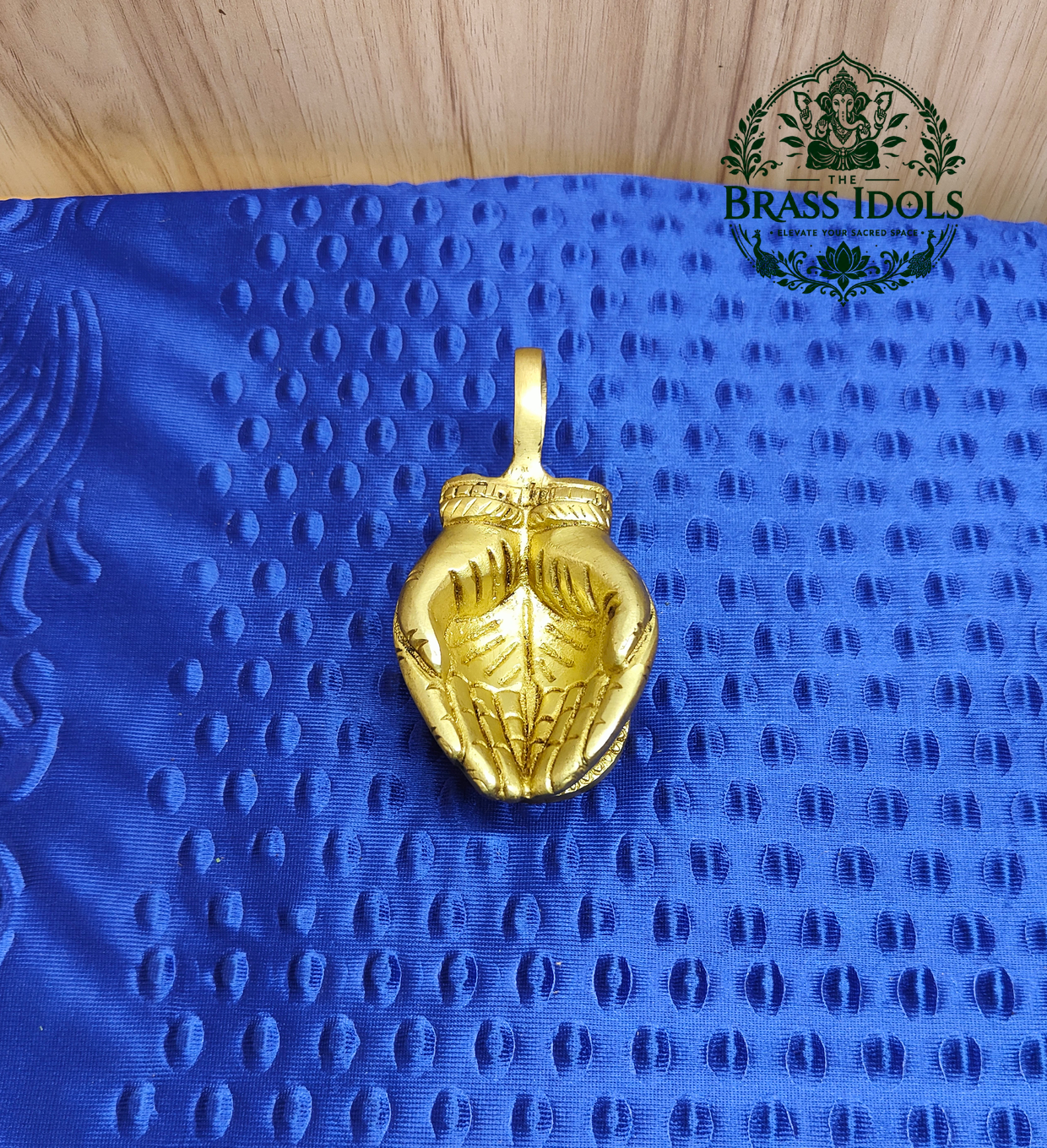 IMG20260915114001 Brass Hand Shaped Oil Diya 4.5 Inch - Image 1