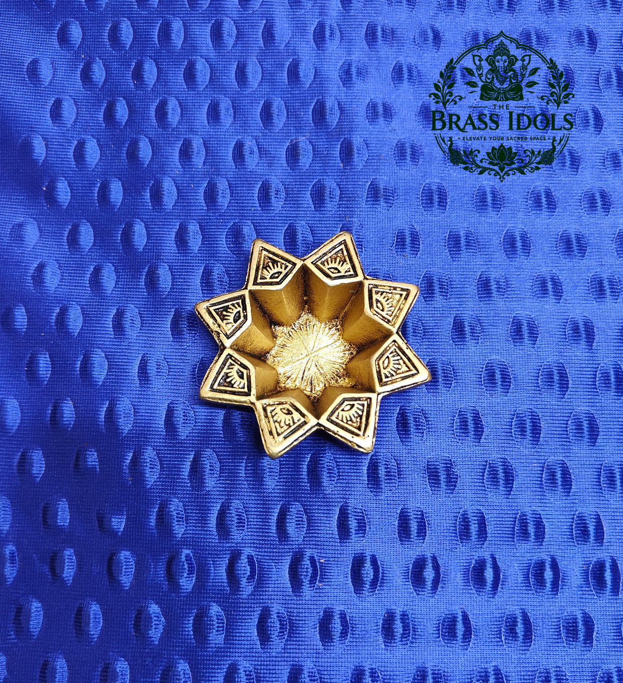 IMG20260915114634 Brass Star-Shaped Diya 2.8 Inch - Image 1