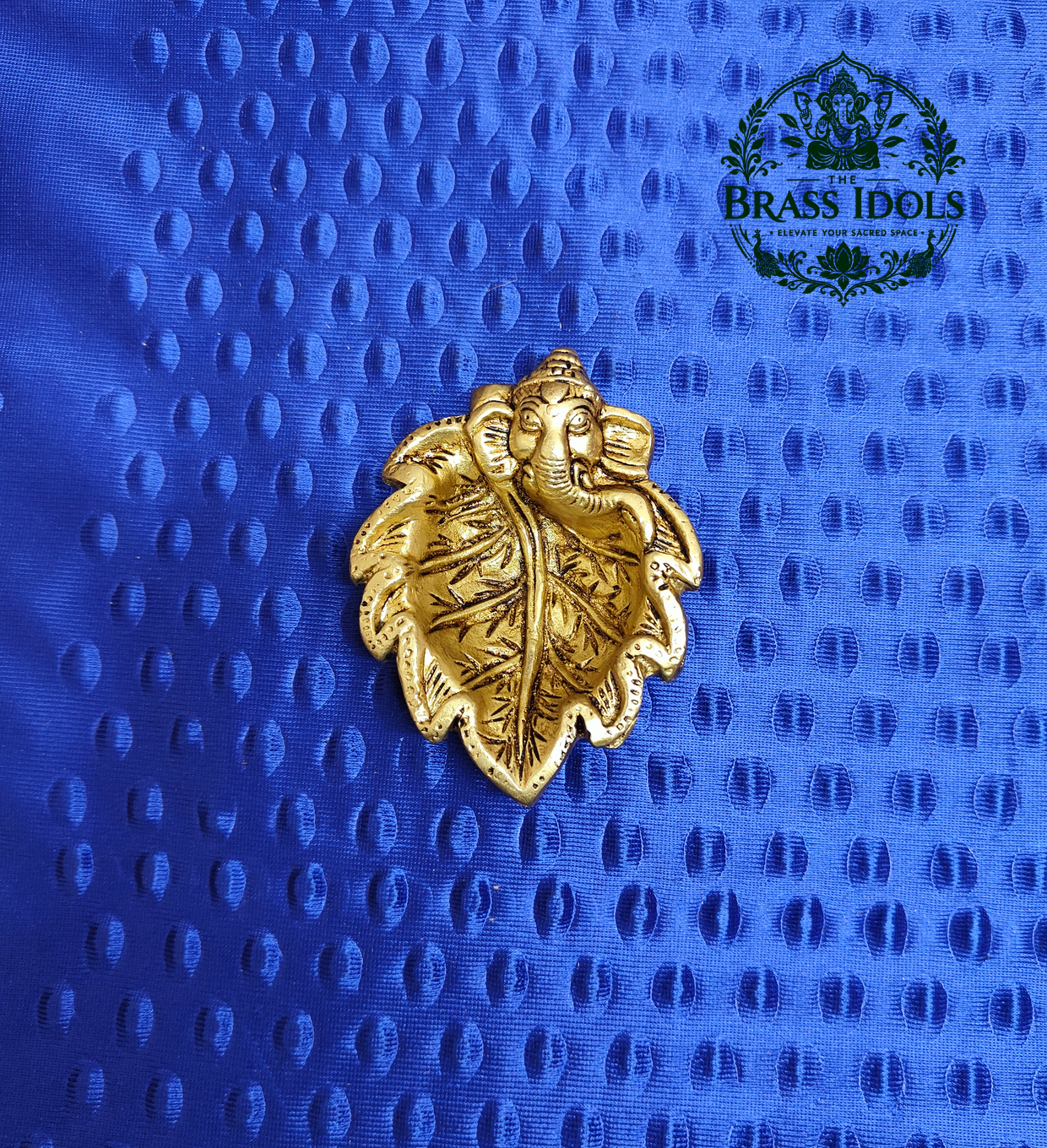 IMG20260915114753 Brass Leaf Ganesha 4 Inch - Image 1